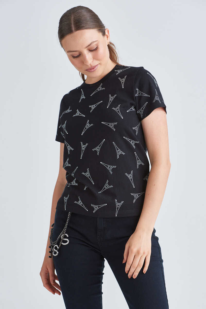 Balenciaga Eyfel Kulesi Desenli Kadın T-Shirt - 7