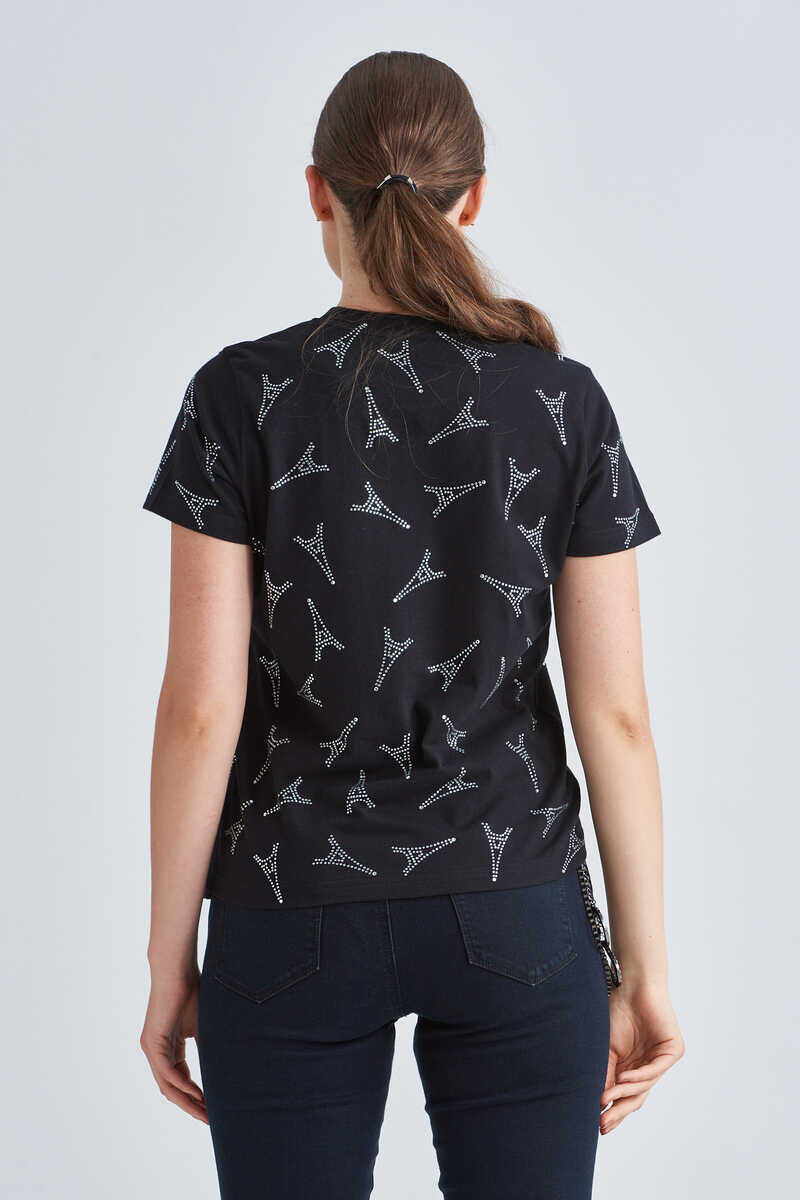 Balenciaga Eyfel Kulesi Desenli Kadın T-Shirt - 8
