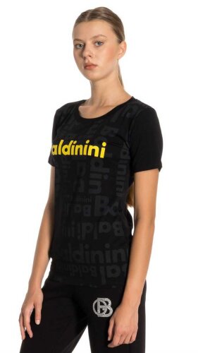Bisiklet Yaka Kadın Logolu T-Shirt - 1