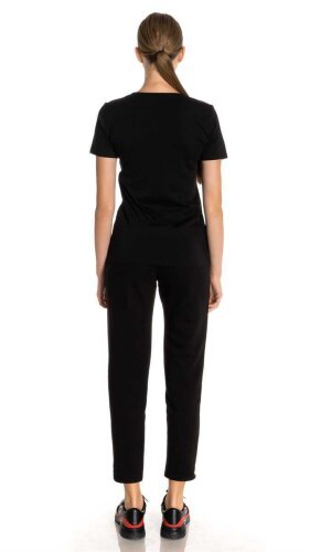 Bisiklet Yaka Kadın Logolu T-Shirt - 3