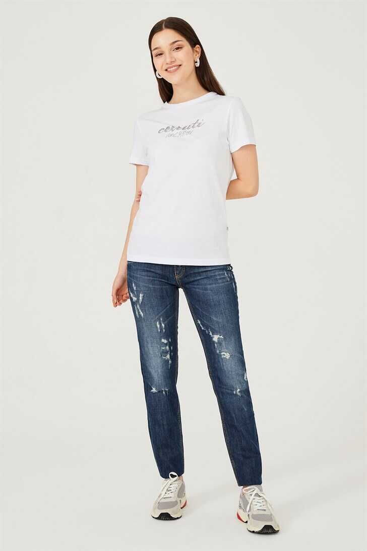 Bisiklet Yaka Kadın T-Shirt - 2