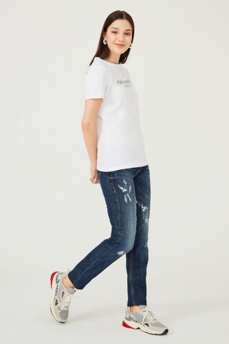Bisiklet Yaka Kadın T-Shirt - 7