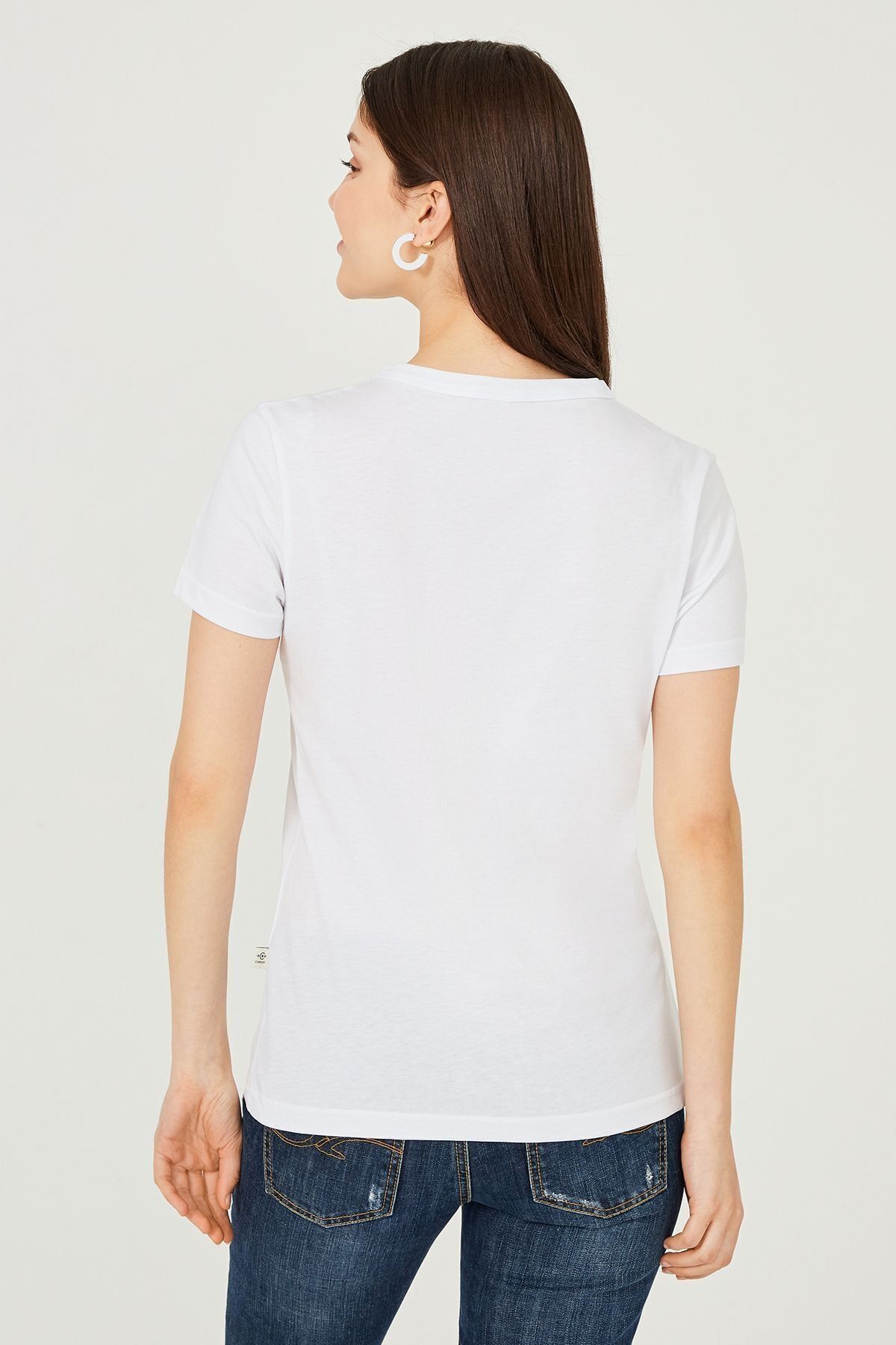 Bisiklet Yaka Kadın T-Shirt - 8