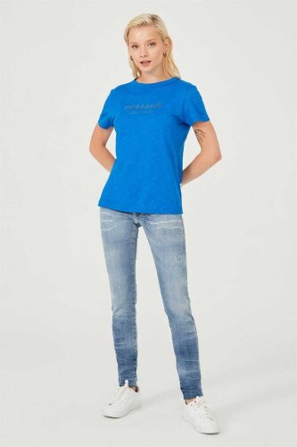 Bisiklet Yaka Kadın T-Shirt - 4