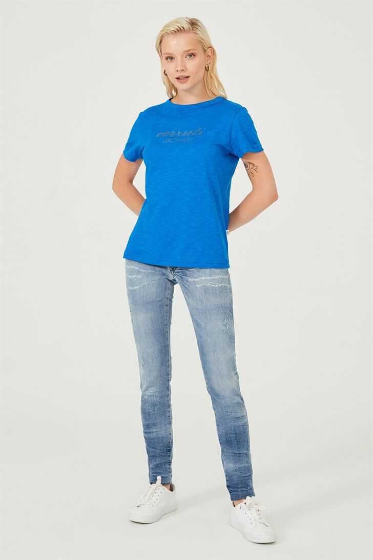 Bisiklet Yaka Kadın T-Shirt - 5