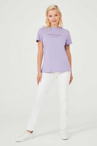 Bisiklet Yaka Kadın T-Shirt - 5