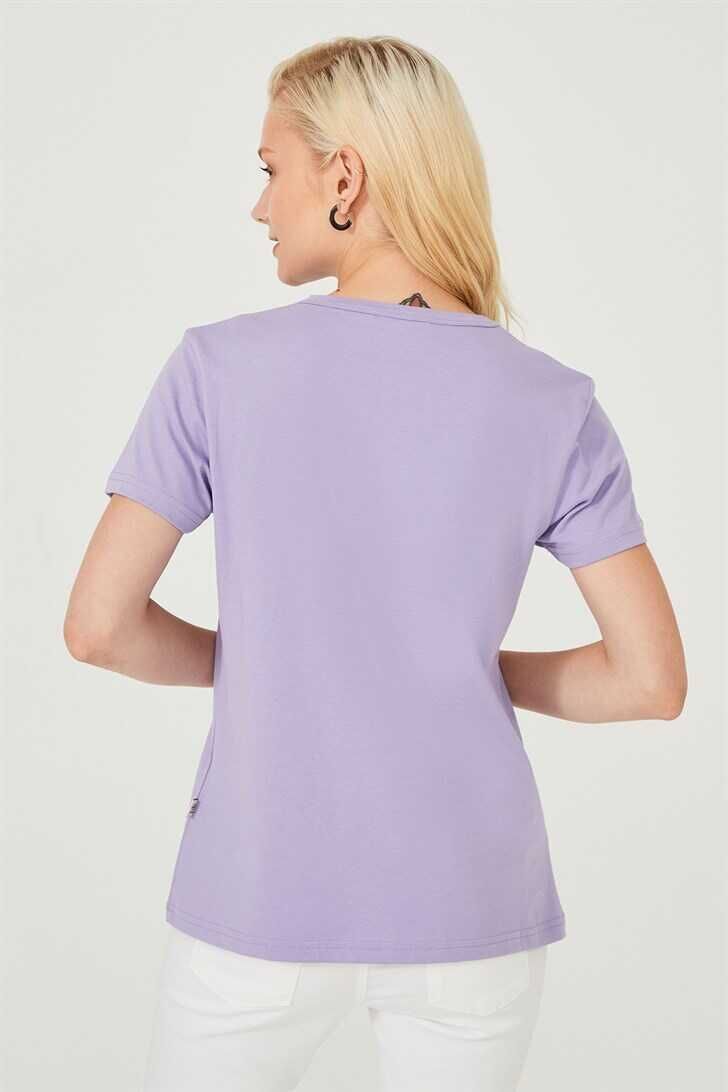 Bisiklet Yaka Kadın T-Shirt - 7