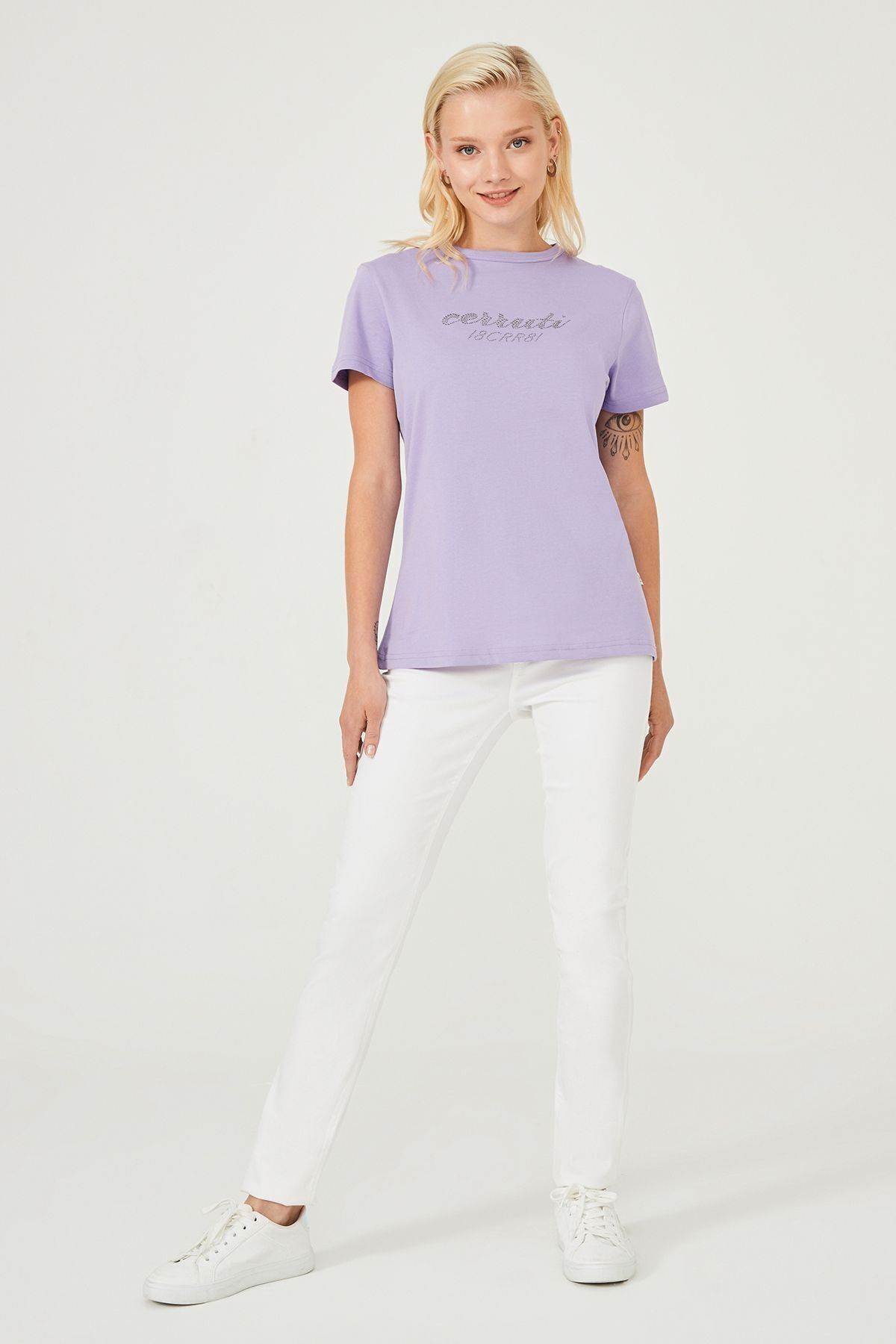 Bisiklet Yaka Kadın T-Shirt - 10