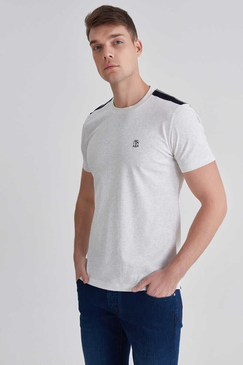 Brunello Cucinelli Erkek Bisiklet Yaka T-Shirt - 3