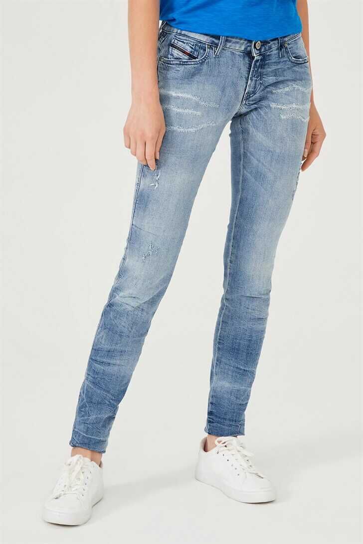 Diesel Kadın Normal Bel Dar Paça Jean Pantolon - 5