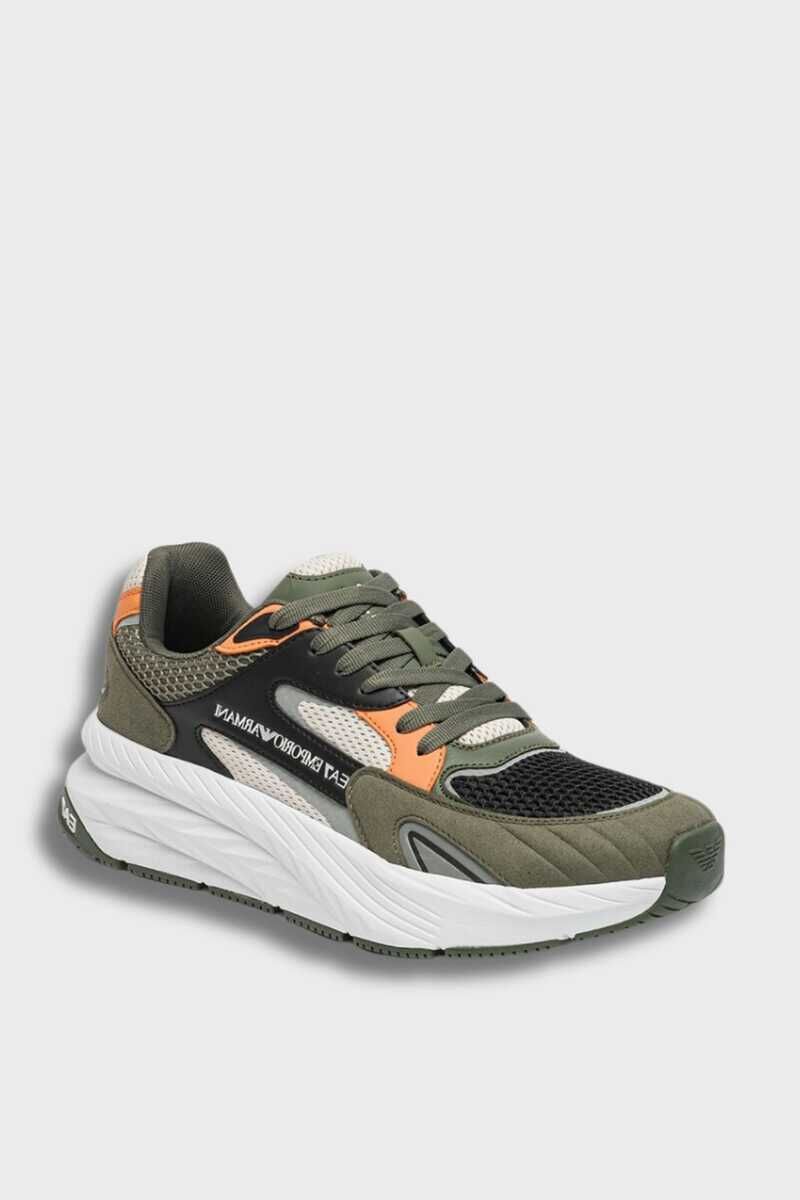 EA7 Erkek Logolu Bağcıklı Sneaker - 1