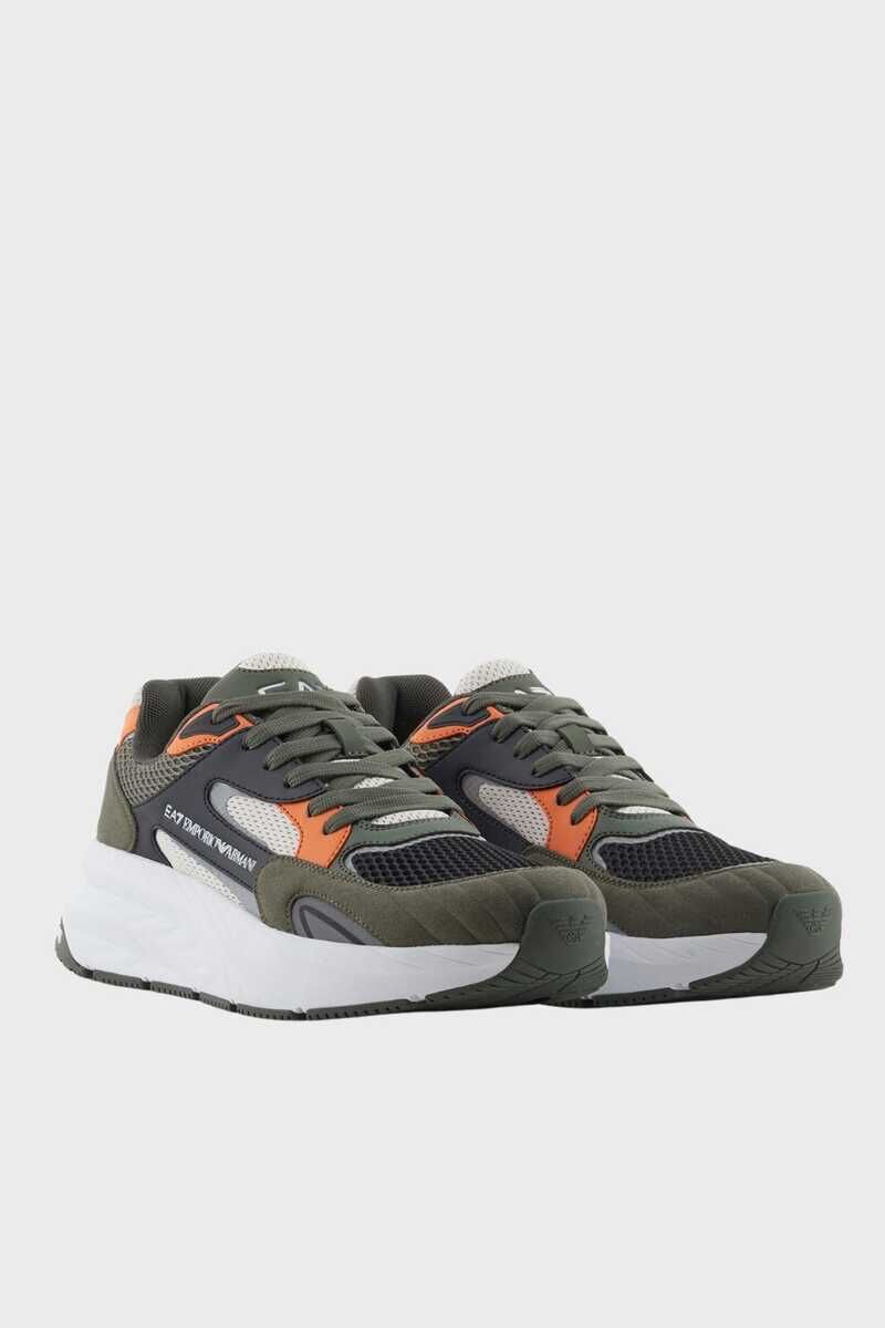 EA7 Erkek Logolu Bağcıklı Sneaker - 3