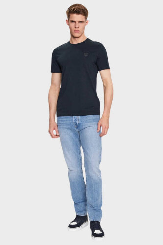 Emporio Armani Erkek Logolu Bisiklet Yaka T-Shirt - 2