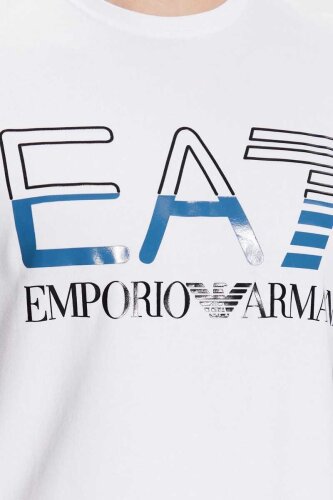 Emporio Armani Erkek Logolu Bisiklet Yaka T-Shirt - 4