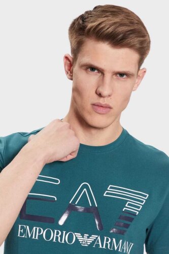 Emporio Armani Erkek Logolu Bisiklet Yaka T-Shirt - 4