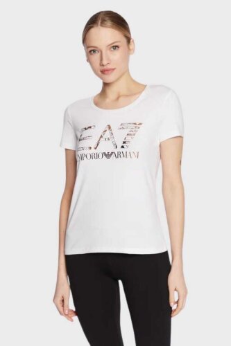 Emporio Armani Kadın Baskılı T-shirt - Emporio Armani