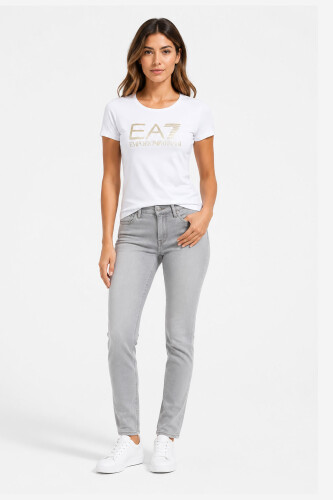 Emporio Armani Kadın Bisiklet Yaka T-Shirt - 3