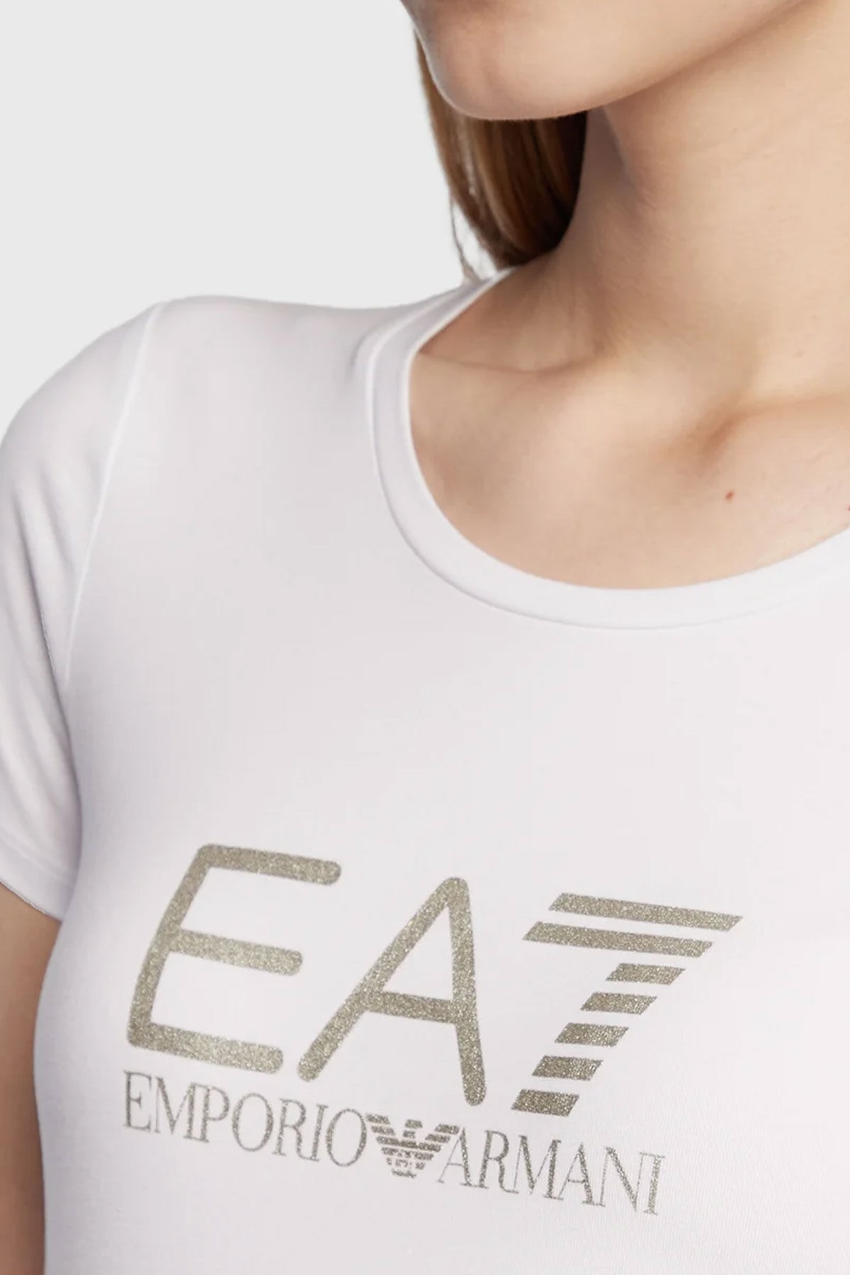Emporio Armani Kadın Bisiklet Yaka T-Shirt - 4