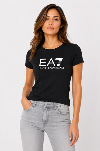 Emporio Armani Kadın Bisiklet Yaka T-Shirt - Emporio Armani