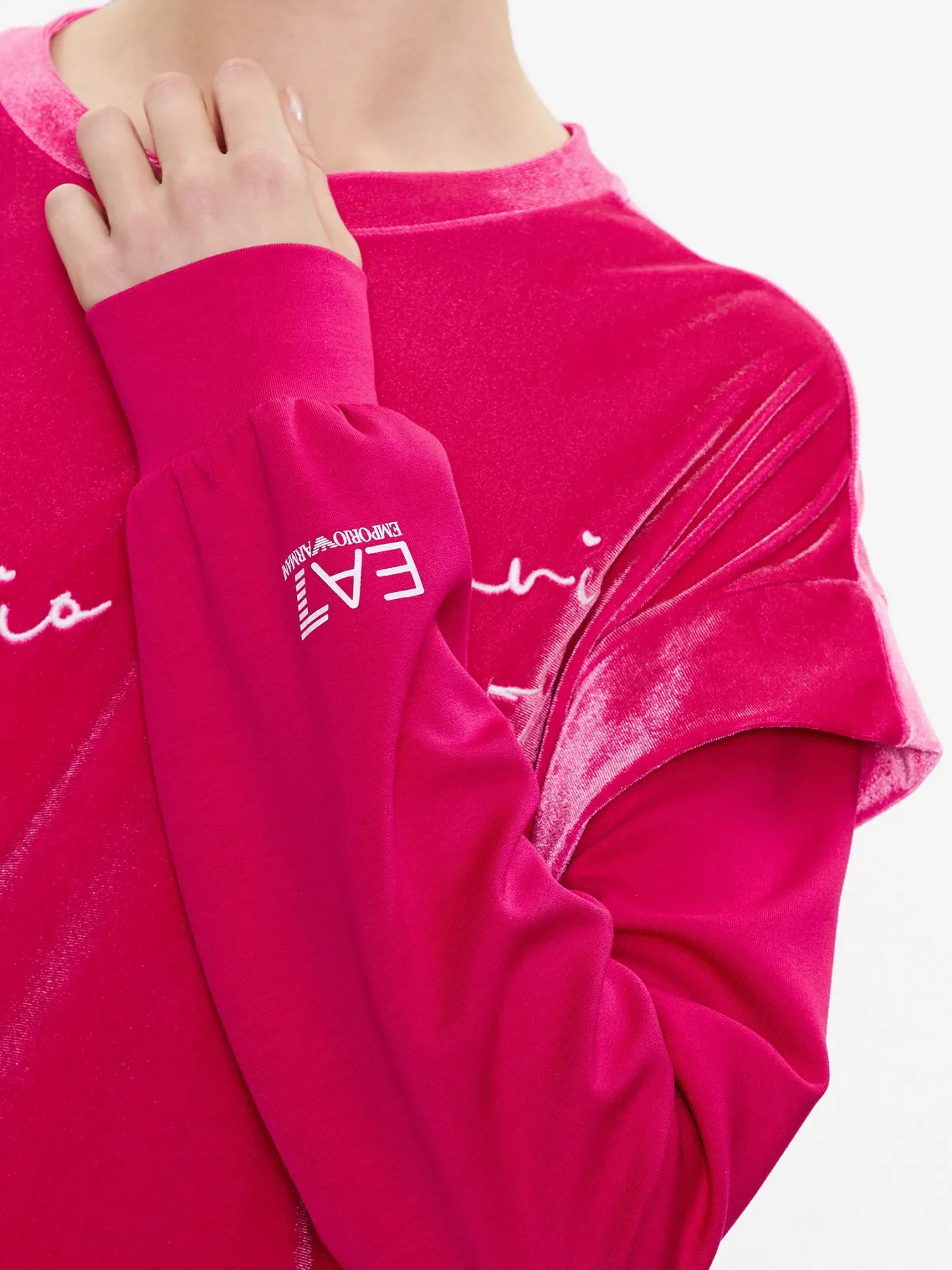 Emporio Armani Kadın Kadife Sweatshirt - 5