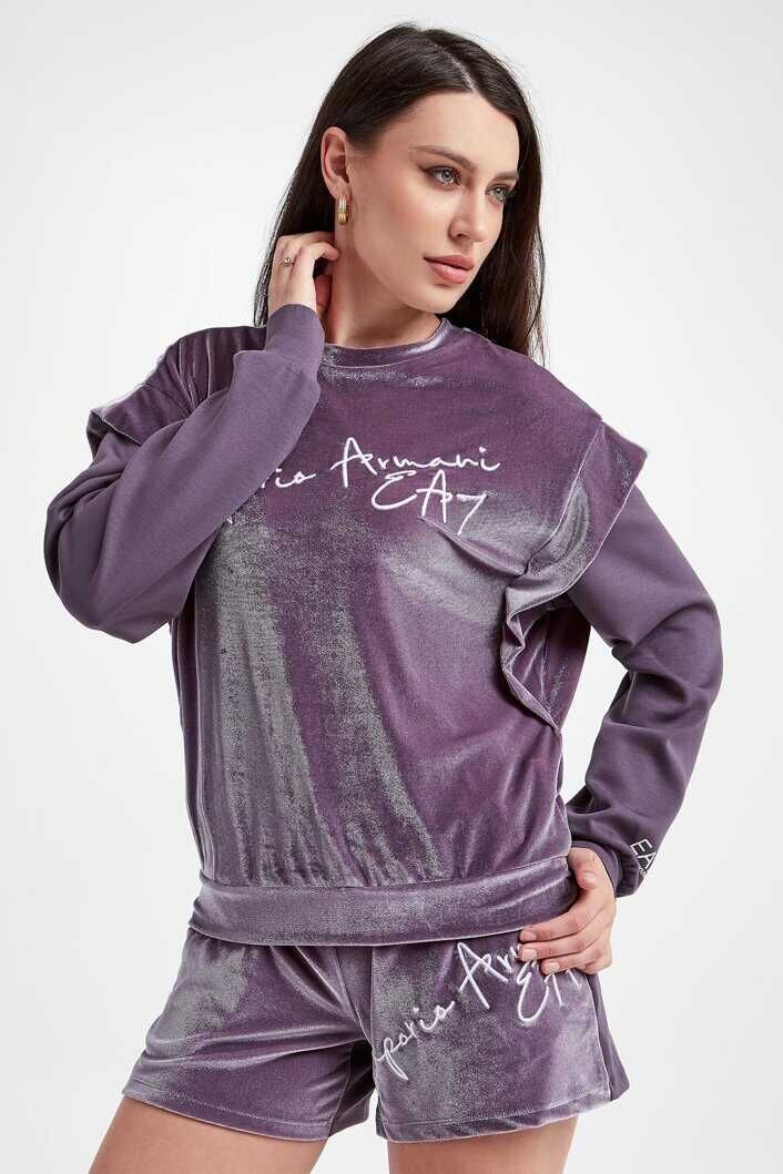 Emporio Armani Kadın Kadife Sweatshirt - 1