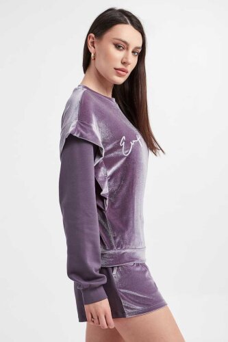Emporio Armani Kadın Kadife Sweatshirt - 4