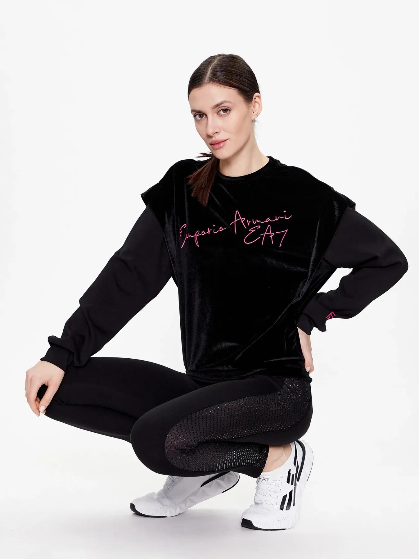 Emporio Armani Kadın Kadife Sweatshirt - 2