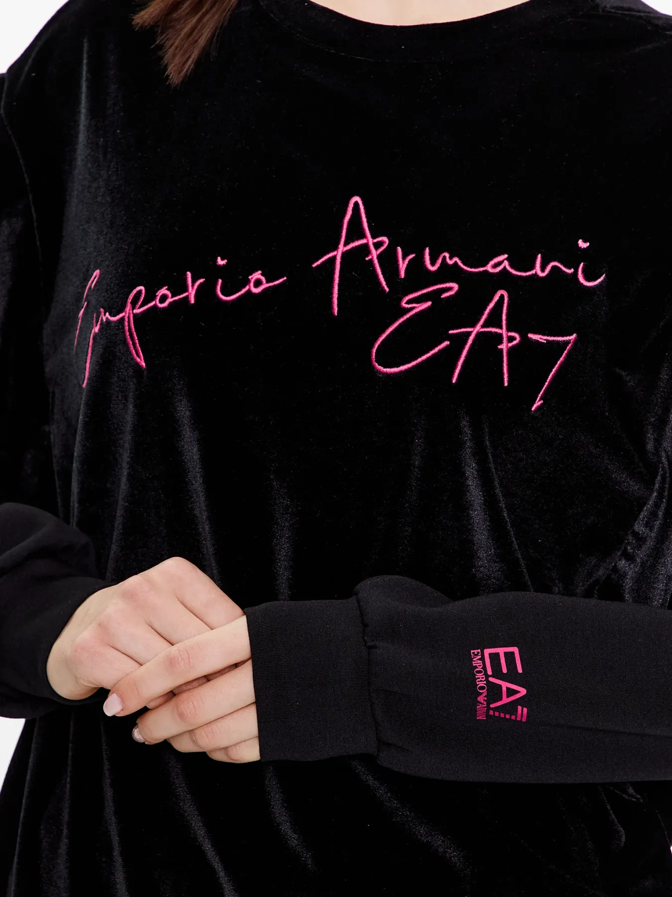 Emporio Armani Kadın Kadife Sweatshirt - 4