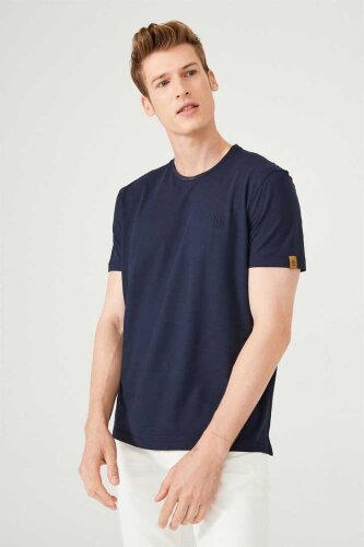 Erkek Bisiklet Yaka Kısa Kollu T-Shirt - Billionaire