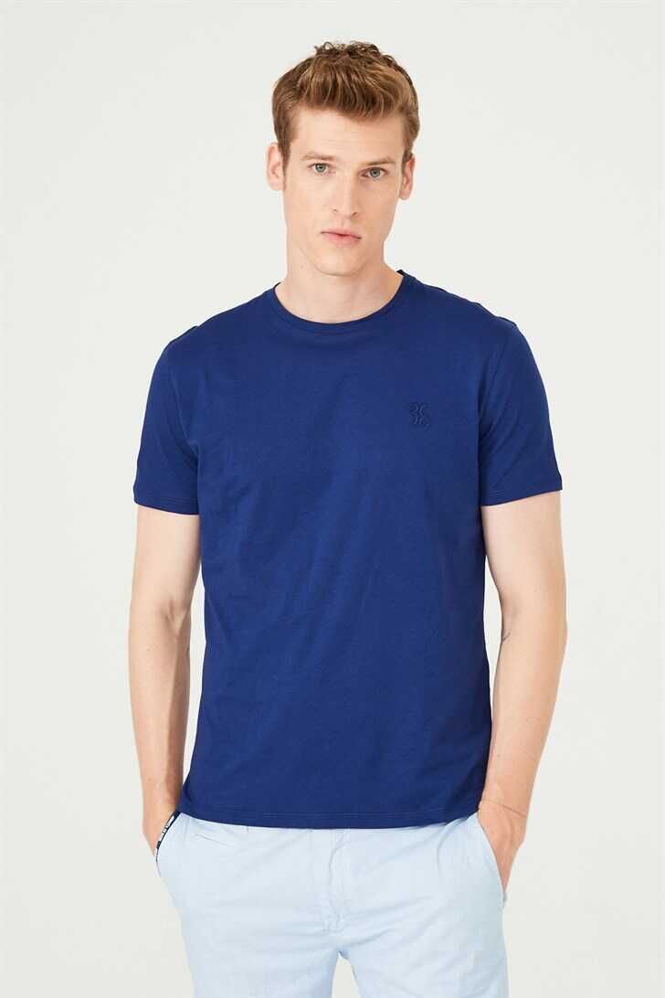 Erkek Bisiklet Yaka Kısa Kollu T-Shirt - 1