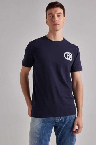 Erkek Kısa Kollu Bisiklet Yaka T-Shirt - Baldinini