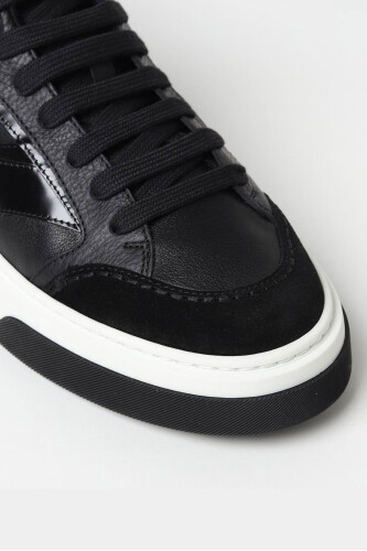 Ferragamo Erkek Bağcıklı Deri Sneaker - 4