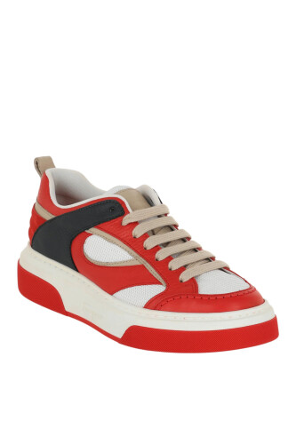 Ferragamo Erkek Bağcıklı Deri Sneaker - Ferragamo