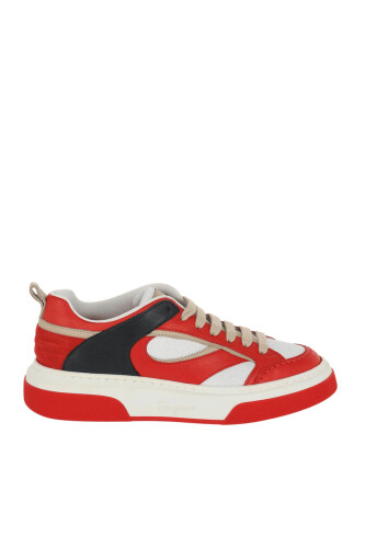 Ferragamo Erkek Bağcıklı Deri Sneaker - 2