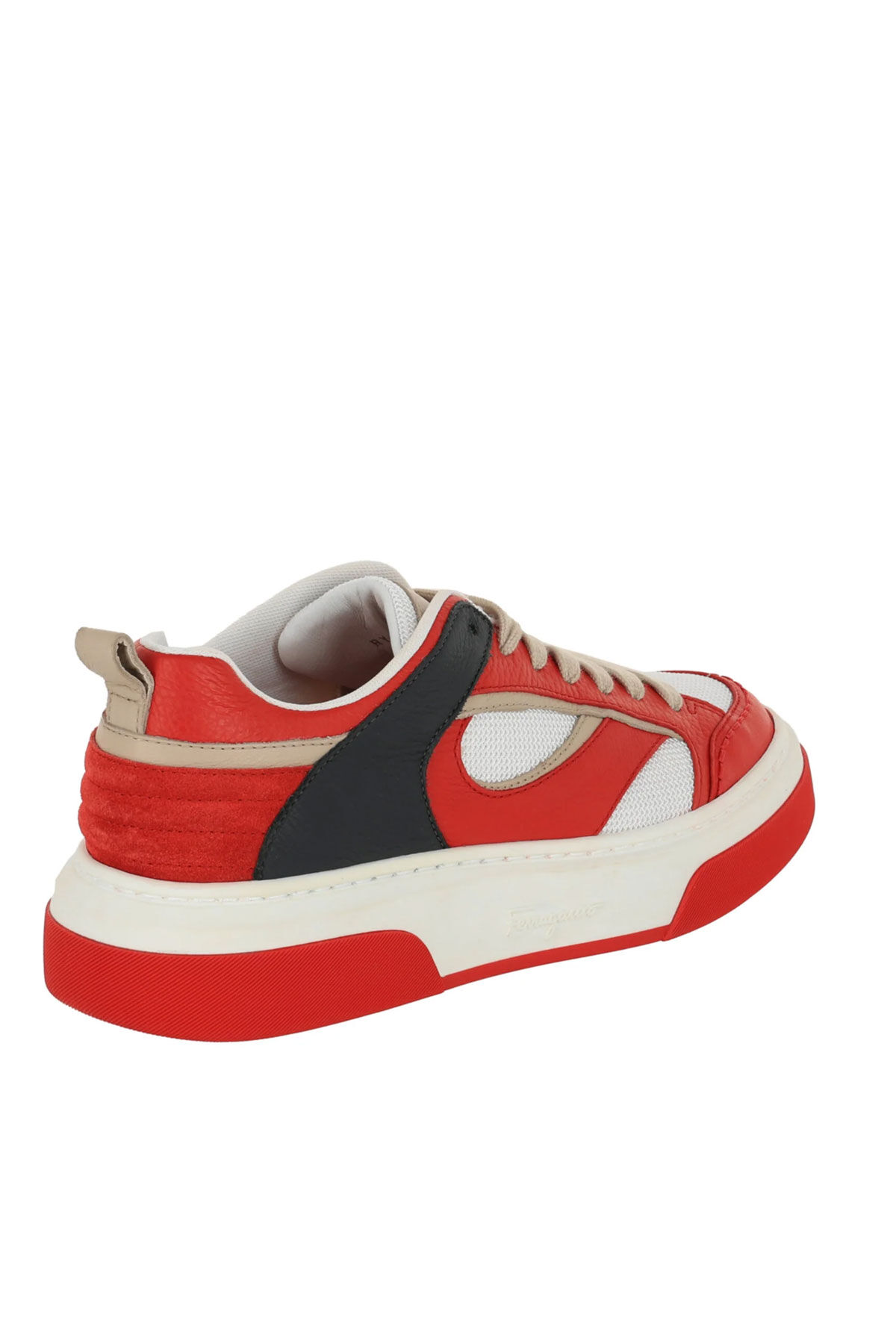 Ferragamo Erkek Bağcıklı Deri Sneaker - 3