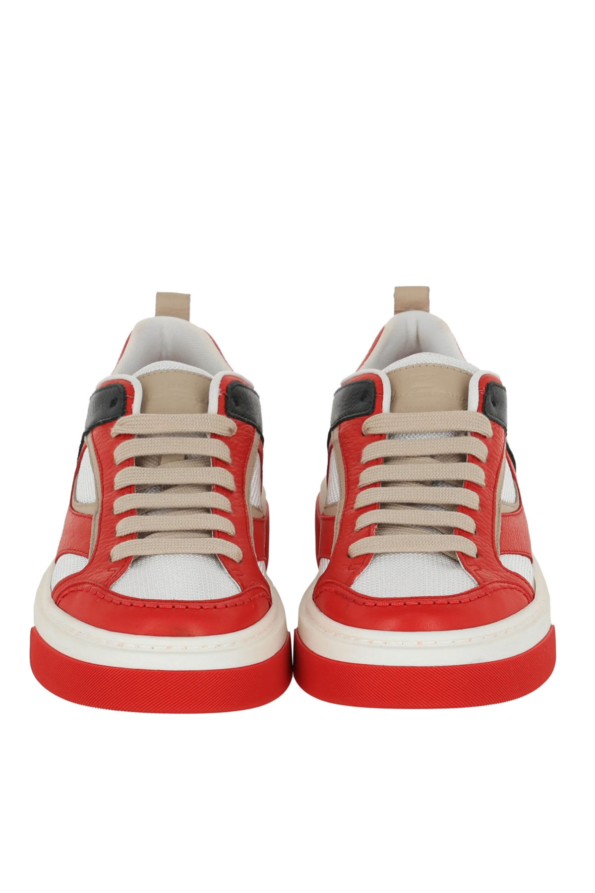 Ferragamo Erkek Bağcıklı Deri Sneaker - 4
