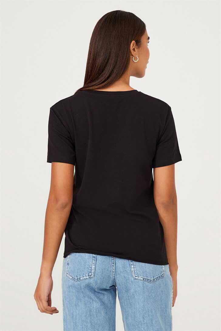 Frankie Morello Bisiklet Yaka Kadın T-Shirt - 7