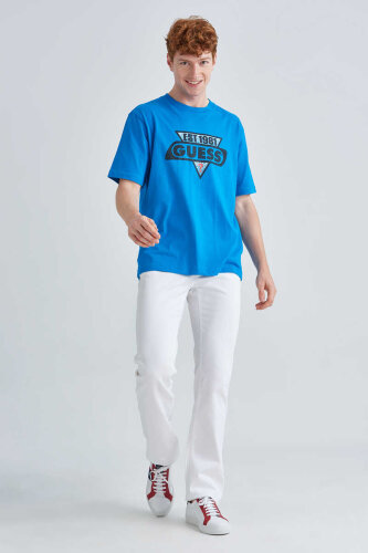 Guess Erkek Oversize Bisiklet Yaka T-Shirt - GUESS