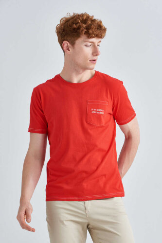 Jeckerson Bisiklet Yaka Erkek Cepli T-Shirt - Jeckerson