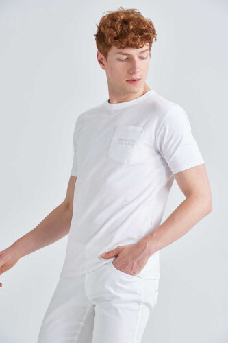Jeckerson Bisiklet Yaka Erkek Cepli T-Shirt - Jeckerson
