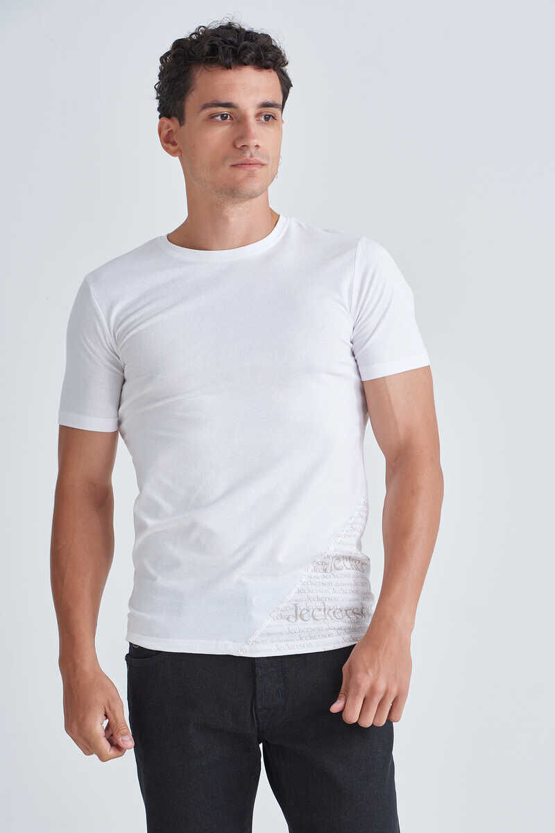 Jeckerson Erkek Bisiklet Yaka Kısa Kollu T-Shirt - 1