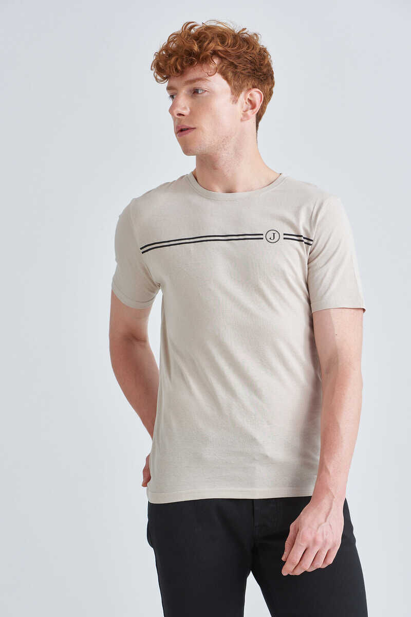 Jeckerson Erkek Bisiklet Yaka T-Shirt - 1