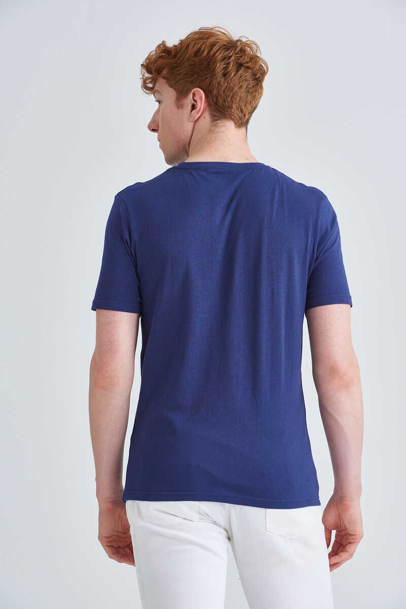 Jeckerson Erkek Logolu Bisiklet Yaka T-Shirt - 4