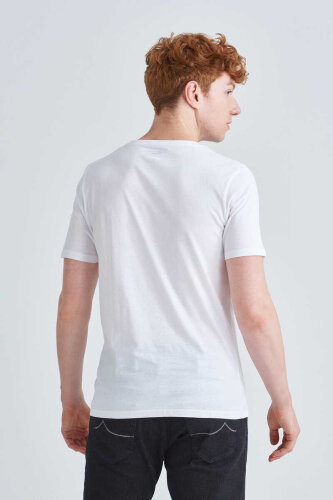 Jeckerson Erkek Logolu Bisiklet Yaka T-Shirt - 5