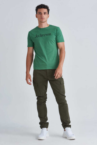 Jeckerson Erkek Yazılı Bisiklet Yaka T-Shirt - 2