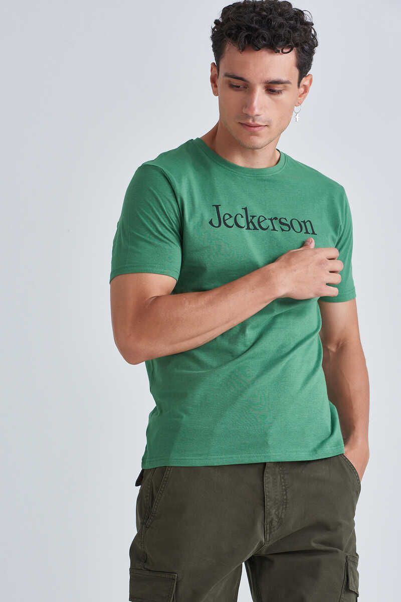 Jeckerson Erkek Yazılı Bisiklet Yaka T-Shirt - 3