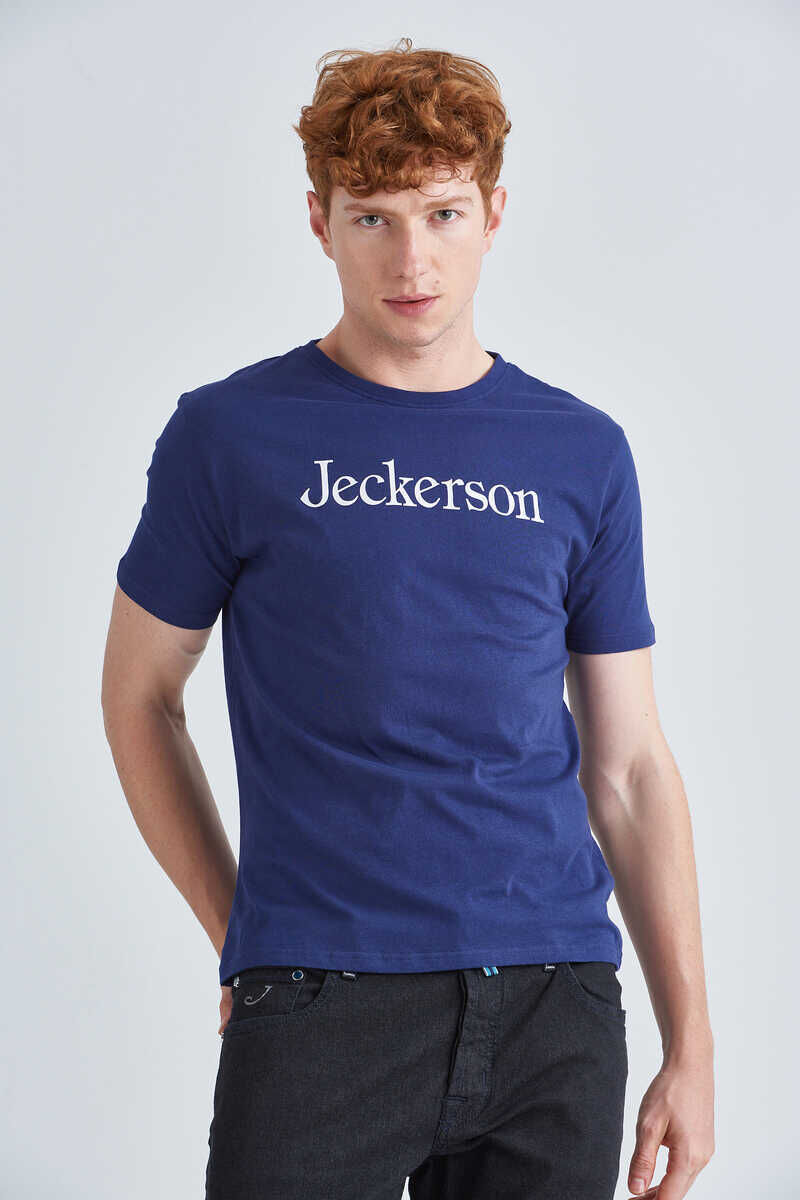 Jeckerson Erkek Yazılı Bisiklet Yaka T-Shirt - 1