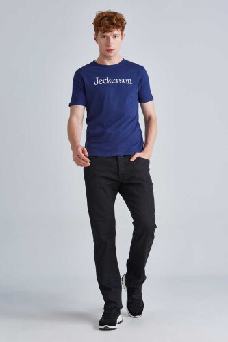 Jeckerson Erkek Yazılı Bisiklet Yaka T-Shirt - 2