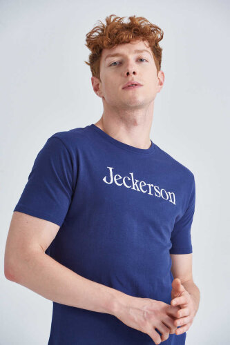 Jeckerson Erkek Yazılı Bisiklet Yaka T-Shirt - 3