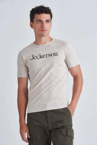 Jeckerson Erkek Yazılı Bisiklet Yaka T-Shirt - Jeckerson